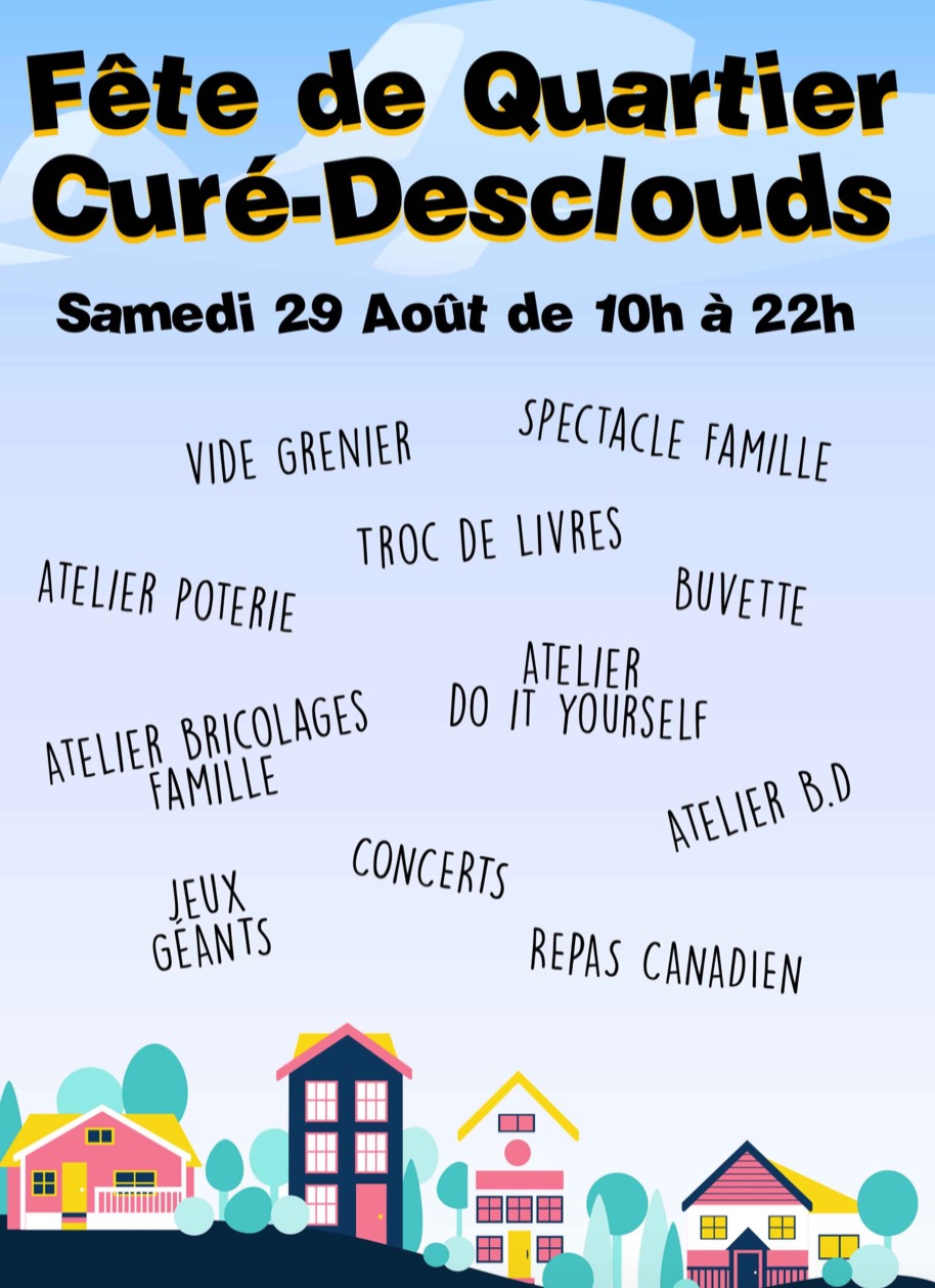 Préparons ensemble notre fête de quartier! (reportée au 10 septembre 2020)