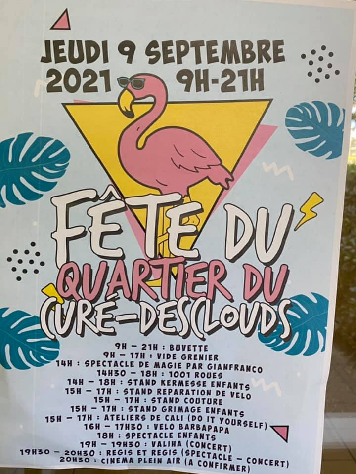 Fête du quartier le 9 septembre au Curé-Desclouds
